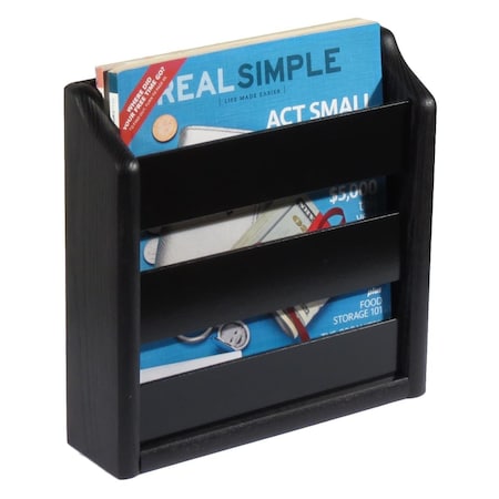 Vertex Oak Magazine Rack, Wall Mount or Tabletop - Black VE3939493